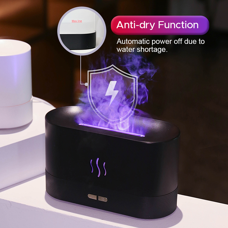RGB light Color Change USB Flame Humidifier Led Essential Oil Fire Flame Smart Aroma Diffuser For Bedroom Home Office