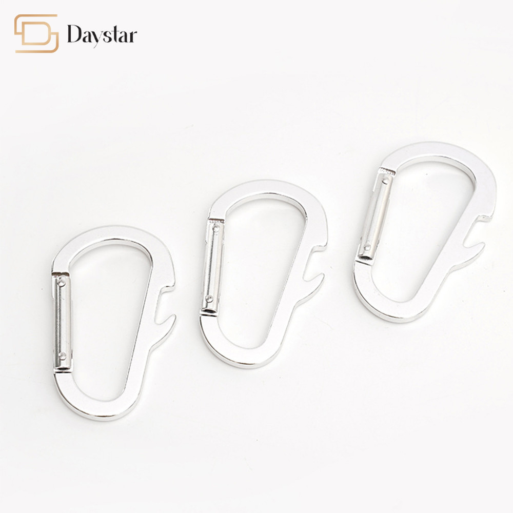 Keychain Hiking Metal Accessories , D Shape Snap Buckle Metal Carabiner Clip