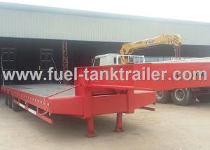 Quality Red 3 Axle Heavy Duty Trailer , Low Bed Trailer Truck 30T Loading Weight wholesale