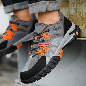 Quality Rubber Sole Steel Toe Industrial Safety Shoes for Flying Weave Work wholesale