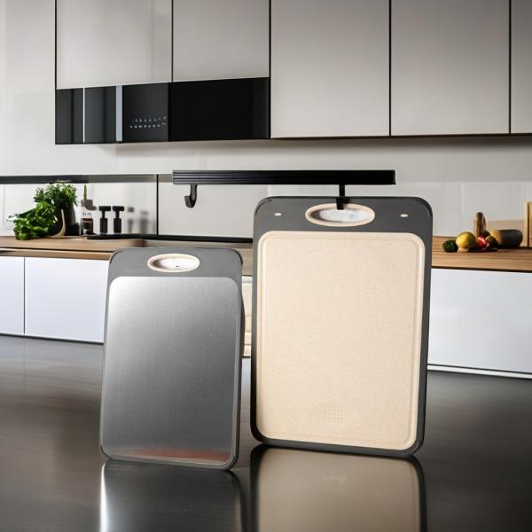 304 Stainless Steel Cutting Board Eco-friendly Bamboo Square Design Anti-Mold