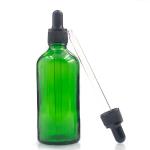 100ml Green Round Oil Dropper Glass Bottle Screen Printing Hot Stamping