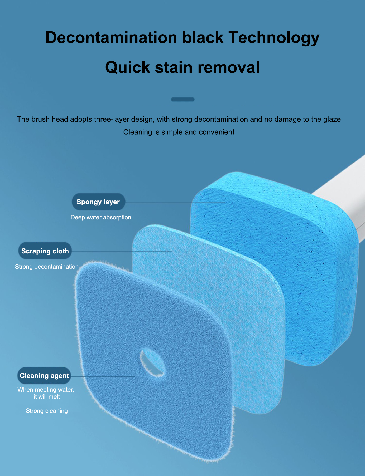 Silicone Head Disposable Toilet Brush Disposable Toilet Scrubber Convenient