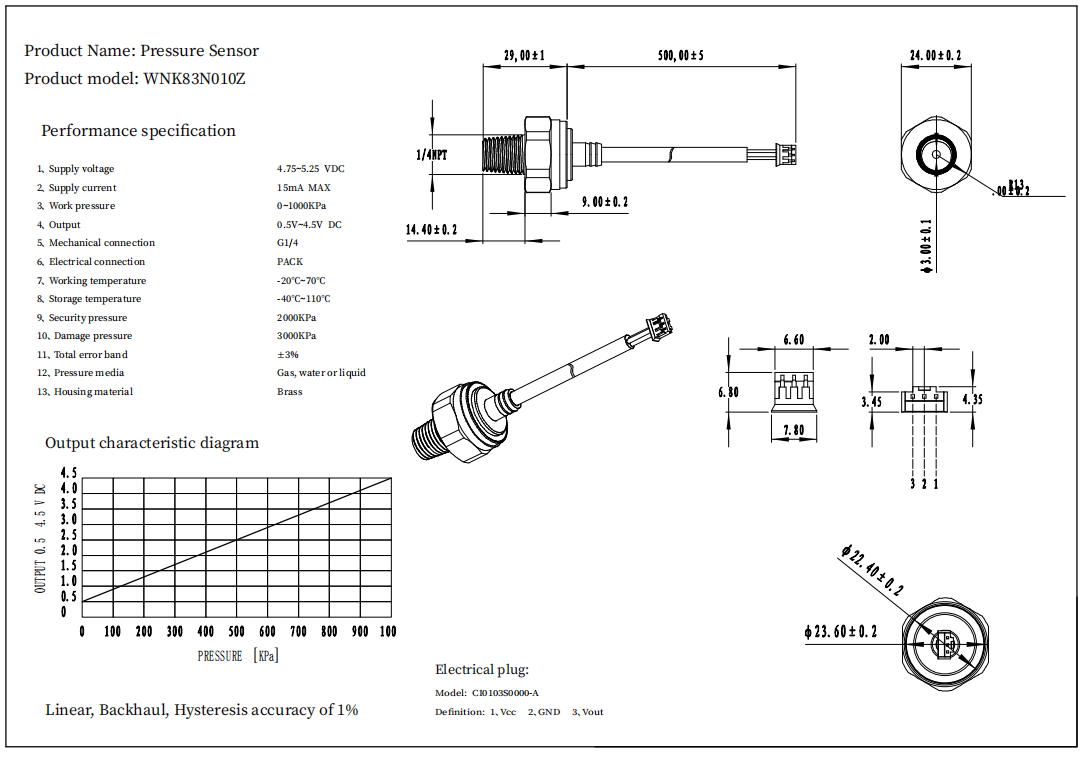 OEM ODM Electronic Water Pressure Sensor Transducer For Steam Liquid