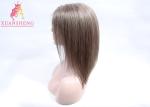 Brazilian Custom Human Hair Wigs Light Brown Silky Straight Half Lace Wigs