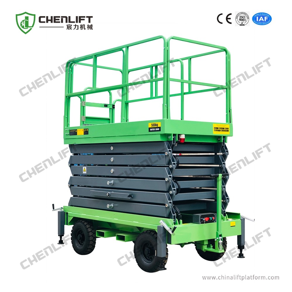 500Kg Loading Capacity Hydraulic Lift Platform 12m Height Mobile Scissor Elevating Lift