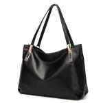 Soft Leather Shoulder Handbags , Leather Black Handbags With Long Shoulder