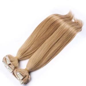 Quality Brazilian Straight Clipped In Hair Extensions Golden Blonde For Woman wholesale