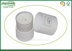 Quality White Card Cardboard Canister Packaging , Custom Printed Candle Boxes wholesale