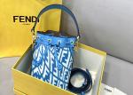 3D Effect Blue Bucket Bag , Psychedelic Crossbody Bucket Bag