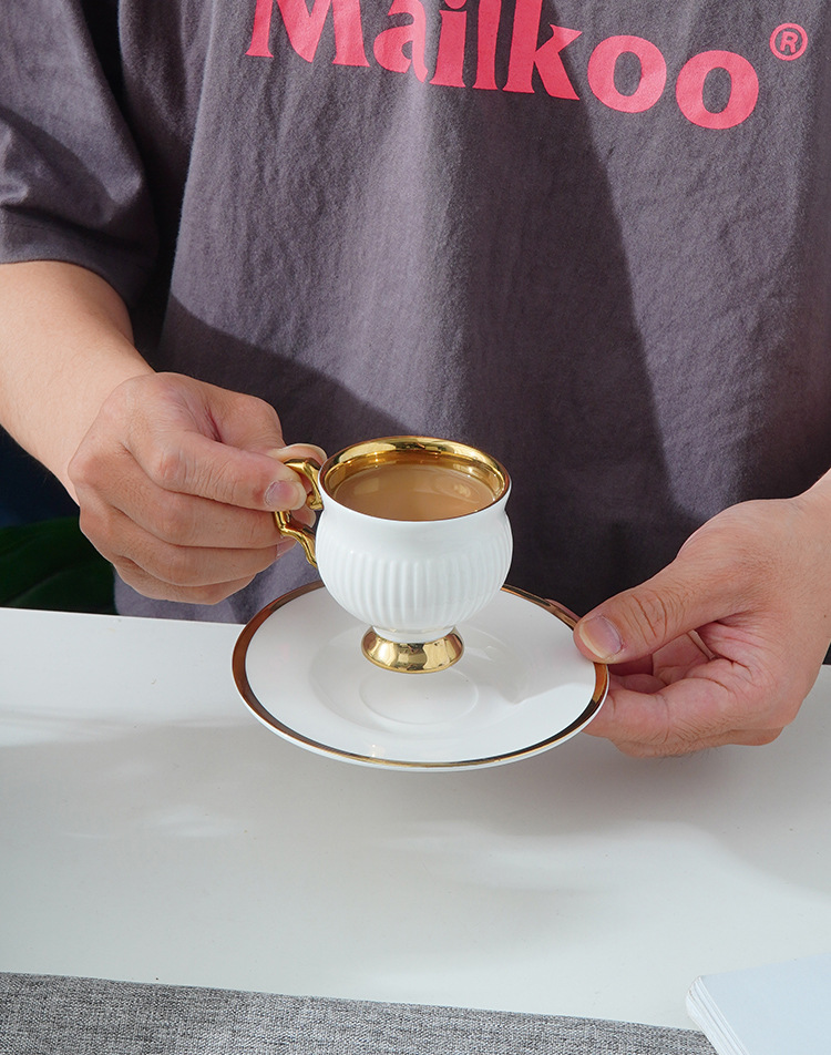 Release Arabian Design Ceramic Coffee Cups for Coffee Shops Customized Logo