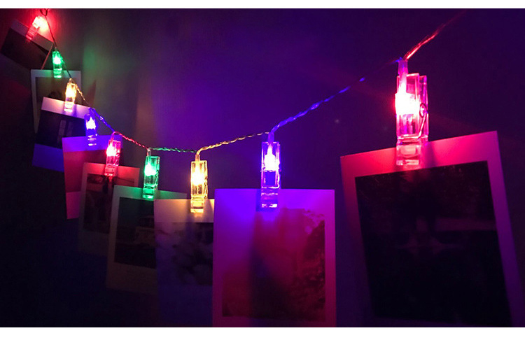 Pegs String Lights LED Clip Cards Photos Holder Bright Fairy Lights Christmas Wedding Birthday Party Valentine's day Dec