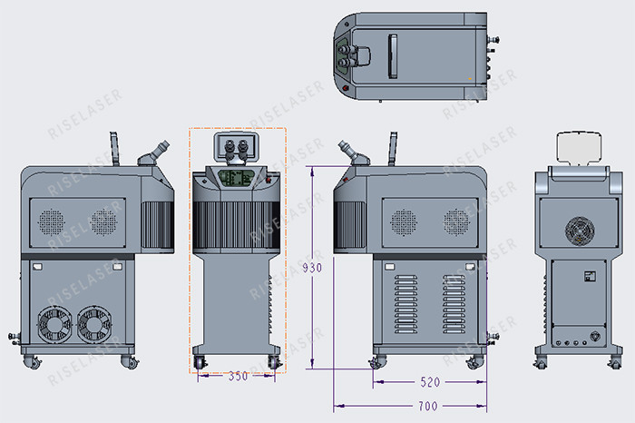 Laser power 200W Jewelry Spot Welding Machine 3KW Power Consumption