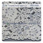 Blue Corded Lace Fabric For Wedding Dresses / High Fashion Lace Fabrics