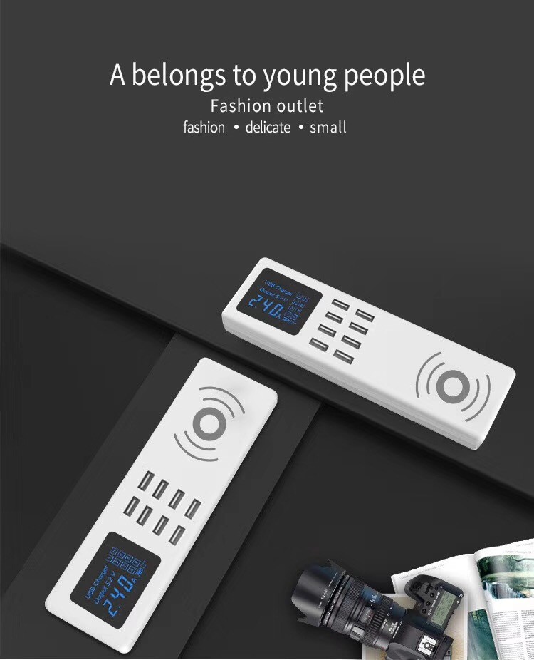 WIRELESS CHARGING USB SOCKET Qi Wireless Charger Charging Pad Universal USB Charger 8 Ports USB Socket for Smart Phone