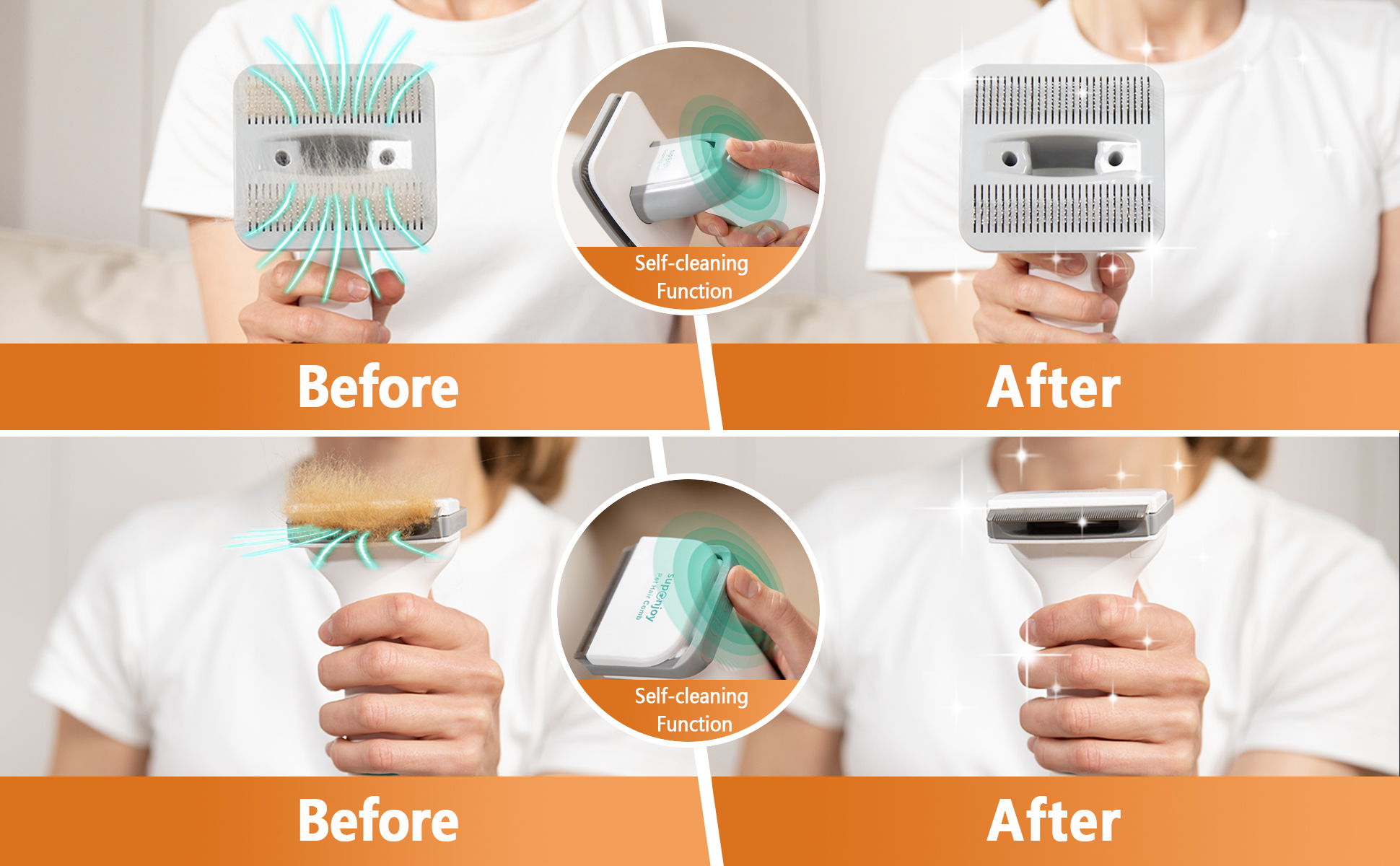 65dB Noise Deshedding Handheld Dog Clipper and Pet Hair Groomer Vacuum Cleaner Head