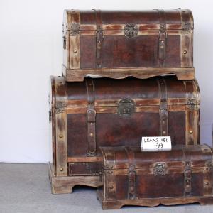 Quality Unfoldable Plywood M68x36.5 Leather Storage Trunk wholesale