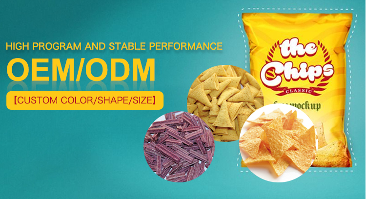 Commercial Food Machine Automatic Extruded Fried Snack Wheat Corn Chips Making Line