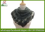 Chinese factory embroider square lace thin scarf 100% Polyester 100*100cm spring