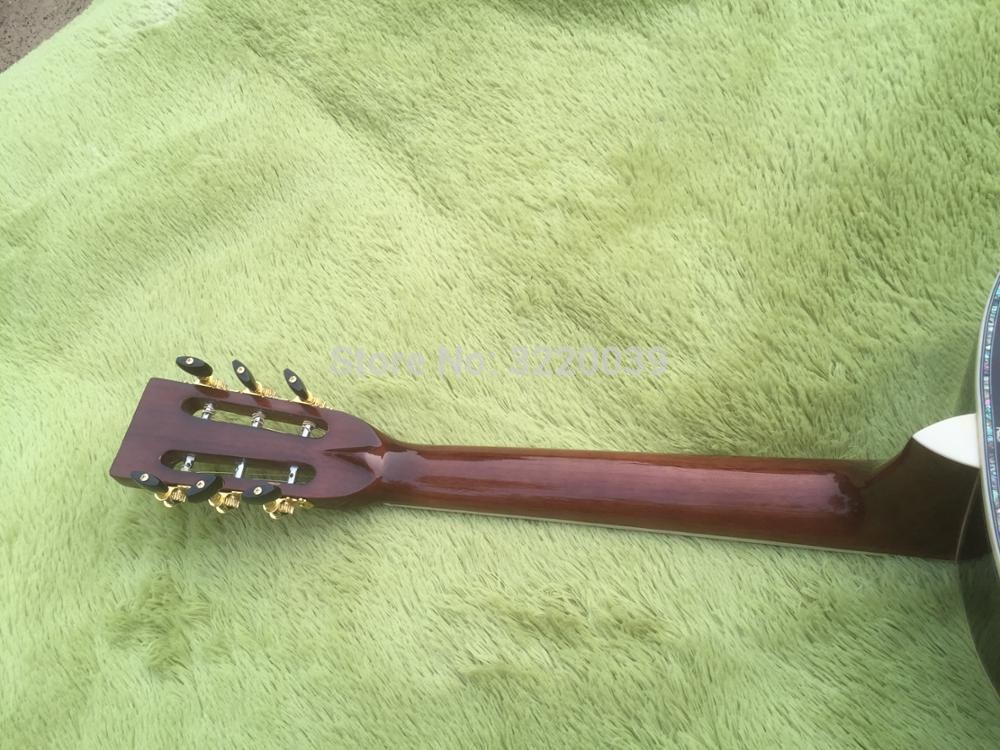 Custom 000 Deluxe classic acoustic guitar,Solid Spruce top,Real Abalone binding,39 inch Ebony fingerboard Guitar