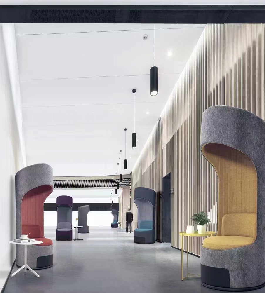 Fabric Upholstered Collaborative Workspace Furniture Hotel Lobby Sofa