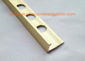 China Anodized Aluminium Tile Edging Strip Matt Gold 10mm Depth Good Hardness on sale