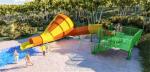 Small Tornado Water Slide Speaker Shape Fiberglass Pool Water Slide For Children