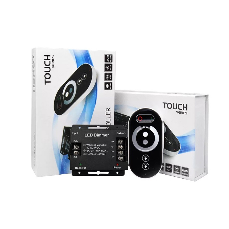 RF Wireless LED Controller Dimmer DC12V Touch Remote For 3528 Single Color LED Strip