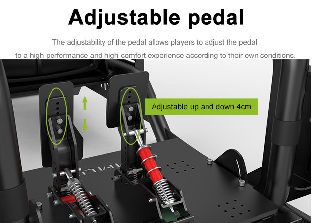 Ergonomic 180 Degree Rotation Kids PC F1 Simulator With 3 Pedals
