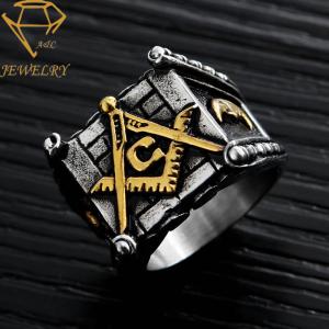 Quality Stainless Steel Antique Men'S Masonic Ring wholesale
