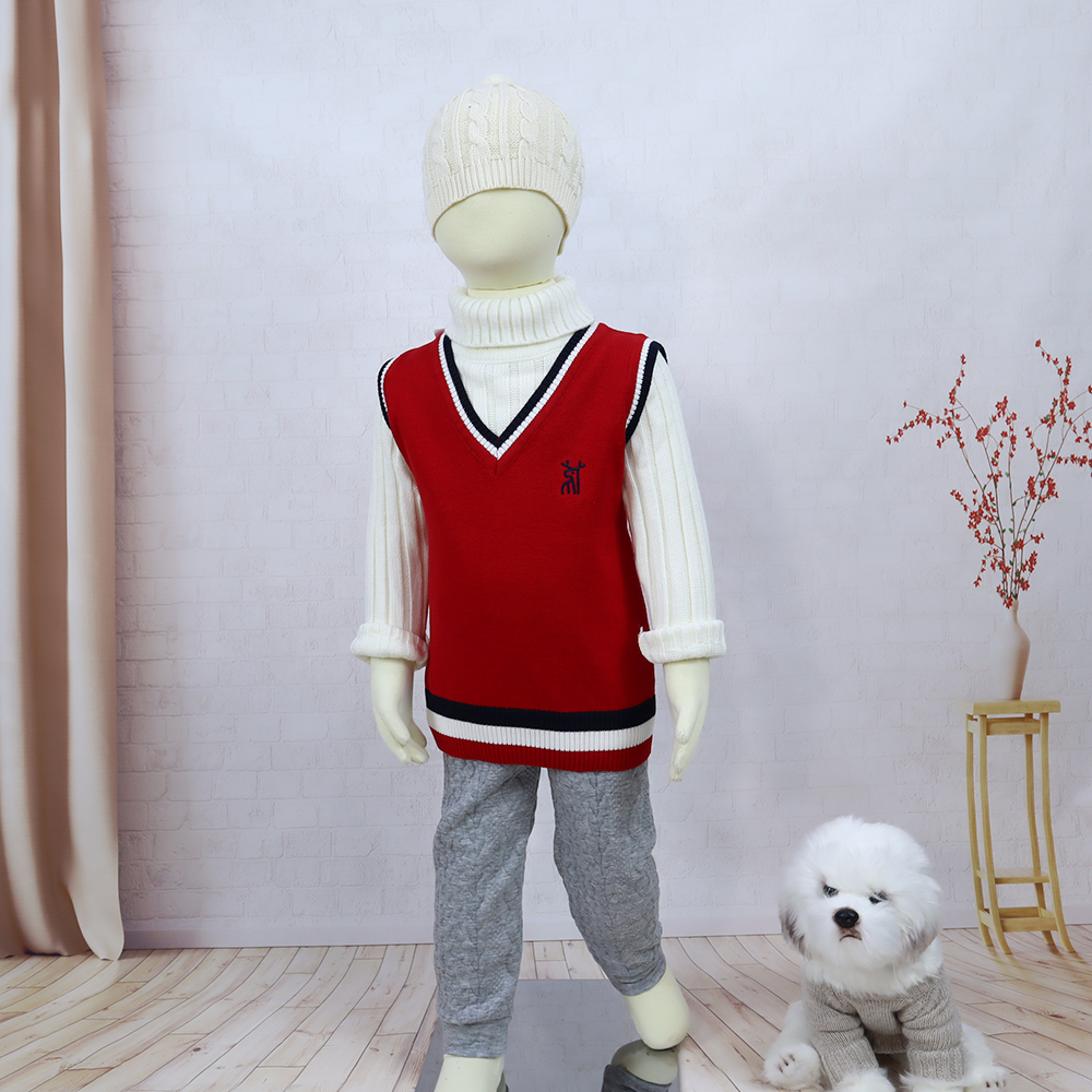 Stock Kids Clothes School Uniform Sweater Primary School Kids Uniforms Waistcoat Baby Vests